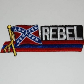 Embleem stof Rebel wapperende vlag