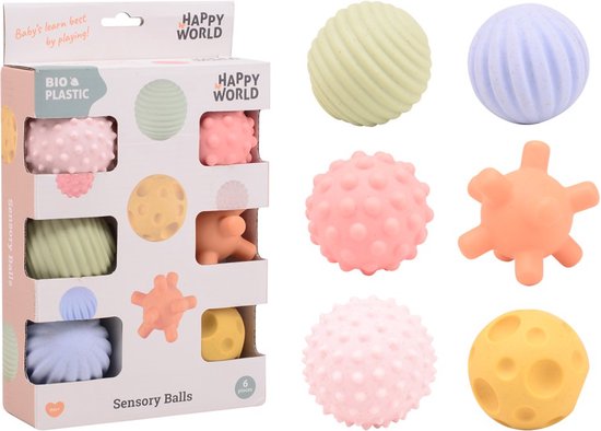 Happy World motoriek ballen 6 stuks