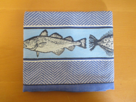 Thee- en handdoek Fish Royal Blue