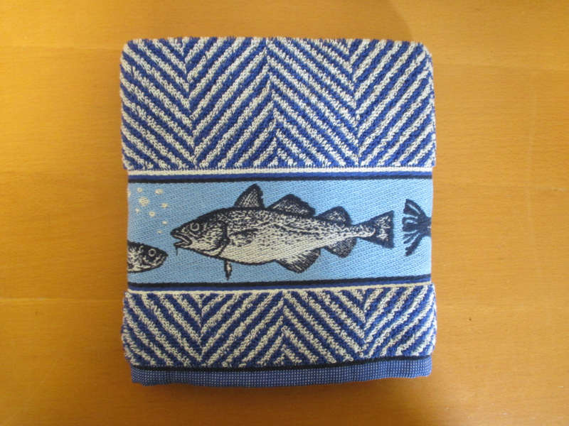 Thee- en handdoek Fish Royal Blue