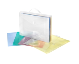 Box met 25 x Enveloptas A4 assorti kleuren met klittenbandsluiting