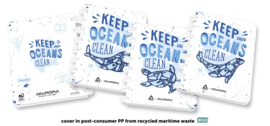 Doos van 10 x ADOC Ocean Waste Plastic Pap-Ex Schrift/Notebook A5 Gelijnd pak van 10