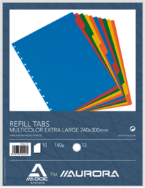 ADOC Set Tabbladen Multi Color A4 10-delig, XL