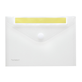 Pak van 10 x Enveloptas A5 Transparant met schrijfstrook + klittenbandsluiting