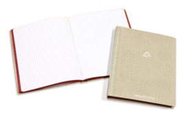 Pak van 4 x Linnen Notebook/Schrift, geruit, 145 x 220 mm, 23160SQ5