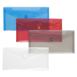 Set van 9 x  Enveloptas, formaat 12,5 x 22,5 cm, 4 kleuren