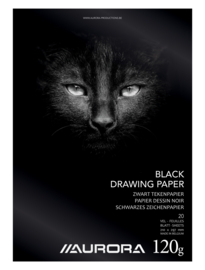 Pak van 15 x Tekenblok A4, zwart papier BL43