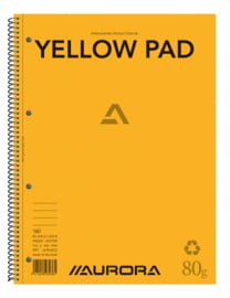 Pak van 5 x Yellow Pad ECO Spiraalblok A4 DJ14800