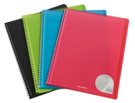 Pack of 10 x Dispay book Colourful A4 30 pockets