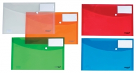 Pak van 20 x Enveloptas A4 met venster assorti kleuren Enva4