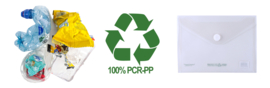 FolderGreen 10 x Enveloptas A4 met hechtstrook & klittenbandsluiting - 100% gerecycled PP