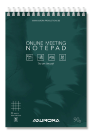 Pak van 10 x Online Meeting Notepad A5, geruit, dubbelspiraal W550VCQ5