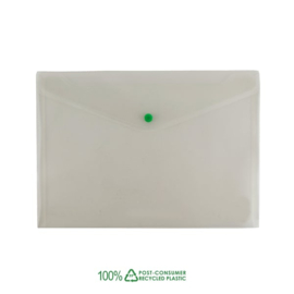 FolderGreen 10 x Enveloptas A4 met drukknoop - 100% gerecycled PP - zonder logo