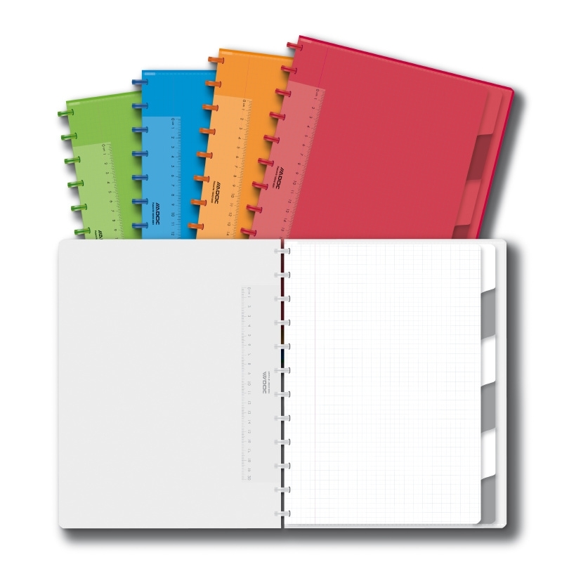 ADOC Colorlines A4 Notebook + Pockets + Dividers Squared