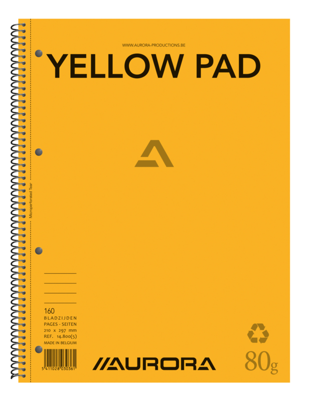 Yellow Pad Spiralbound A4 14800
