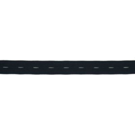 Knoopsgatenelastiek 18 mm. 1 meter zwart