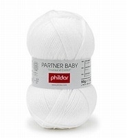 Phildar Partner Baby 0010 Wit 1 bol