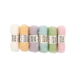 6 Mini prikwol bolletjes pasteltinten 6 x 2 gram