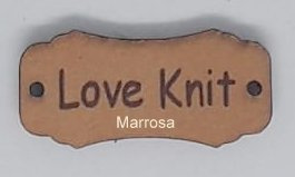 Label leer tekst "Love Knit"