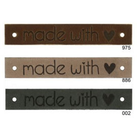 Label  "Made with Love" donker bruin