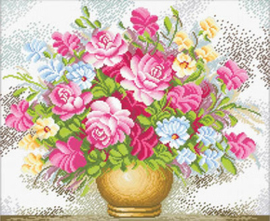 Borduurpakket voorbedrukt Vase of Flowers