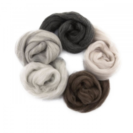 Europese Merino Lontwol mix set gemengd gekleurd