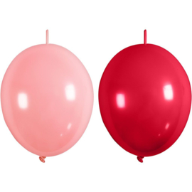 Ballonnen roze/rood met link