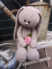 XXL Funny Bunny Basic taupe zittend of staand(40 cm.)