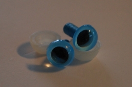 Veiligheidsoogjes transparant blauw 6 mm. per paar