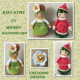 Kiki Kiwi en Wendy Watermeloen papieren patroon