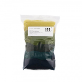 Europese Merino Lontwol mix set geel-groen