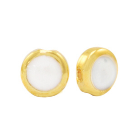 Rond Pearl white gold 1 stuks