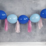 Papieren tassels blauw