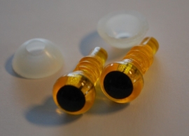 Veiligheidsoogjes transparant geel 8 mm. per paar