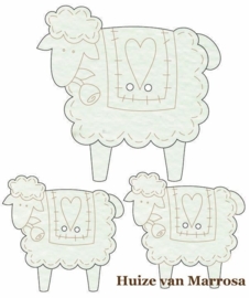 3 Houten schapen knopen