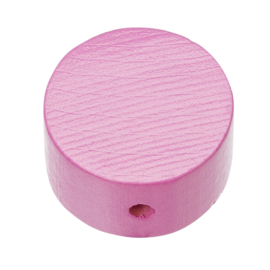 Houten vormkraal "schijf" per stuk roze