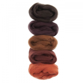 Europese Merino Lontwol mix set bruin