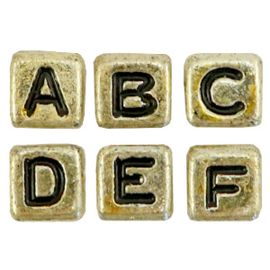 Gold-black per letter naar keuze per stuk