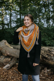 Autumn Mosaic Shawl "Tortora"