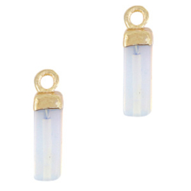 Hanger tube white opal-gold 1 stuks