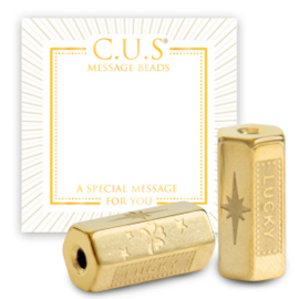 C.U.S® sieraden message beads "lucky" goud