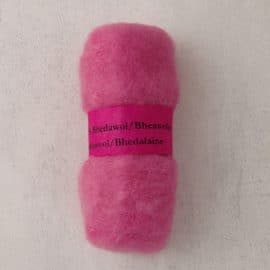 Bhedawol - gekaard vlies - 25 gr. roze