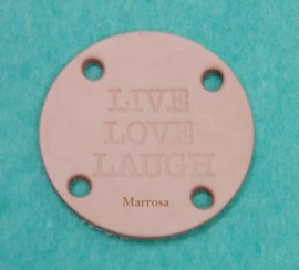 Leren label rond Live Love Laugh