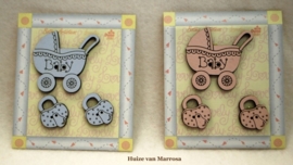 3 Houten baby knopen