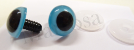 Veiligheidsoogjes 18 mm. fel blauw per paar