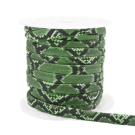 Stitched elastisch lint 4 mm. 25 cm. Snake green