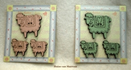 3 Houten schapen knopen
