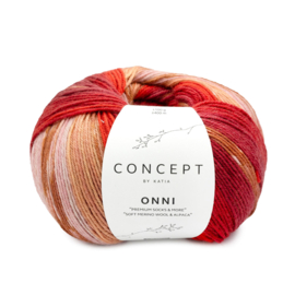 Katia Concept Onni Socks 404 - Rood-Camel-Geel