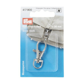 PRYM 417900 KARABIJNHAKEN 7X38MM ZILVER