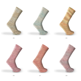 Katia Concept Lumi Socks 252 - Parelachtig paars-Groen blauw-Oker